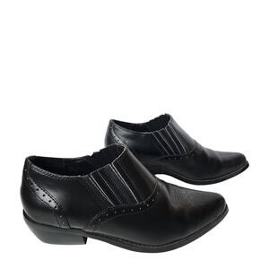 Dingo Western Boots Womens Sz 7W Black Leather Low Ankle Western Casual Booties